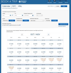 a screenshot of a travel calendar