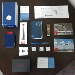 a table with various items on it