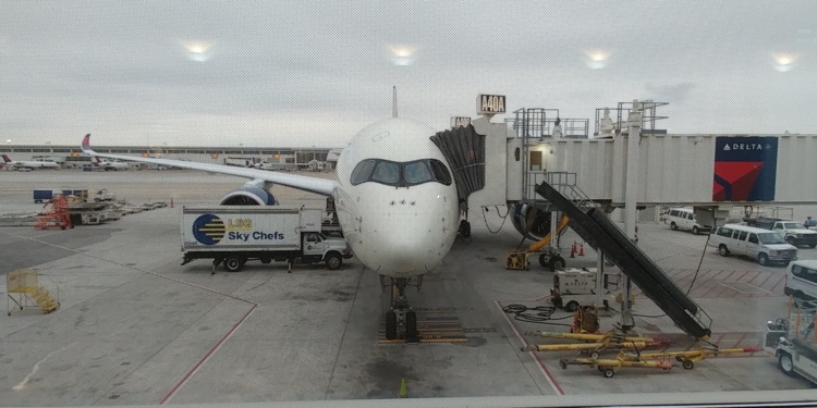 an airplane parked at an airport