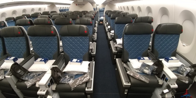 the inside of an airplane