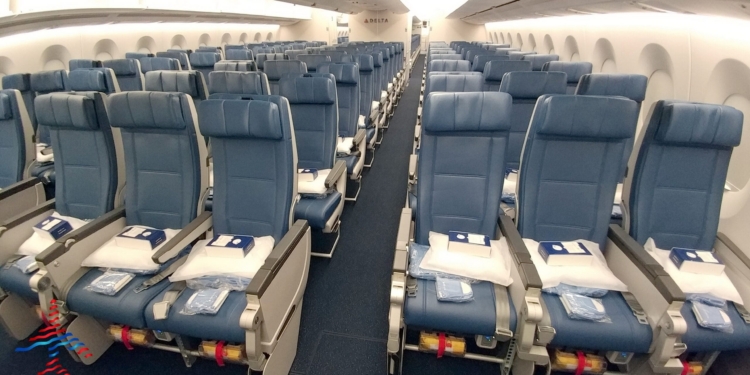 a row of seats in an airplane