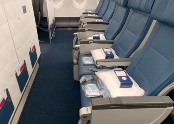 a row of seats in an airplane