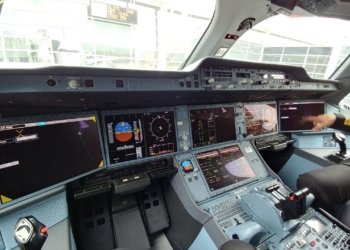 the cockpit of an airplane