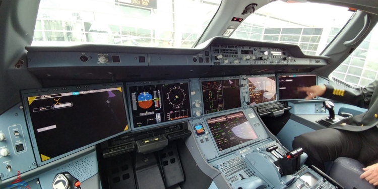 the cockpit of an airplane