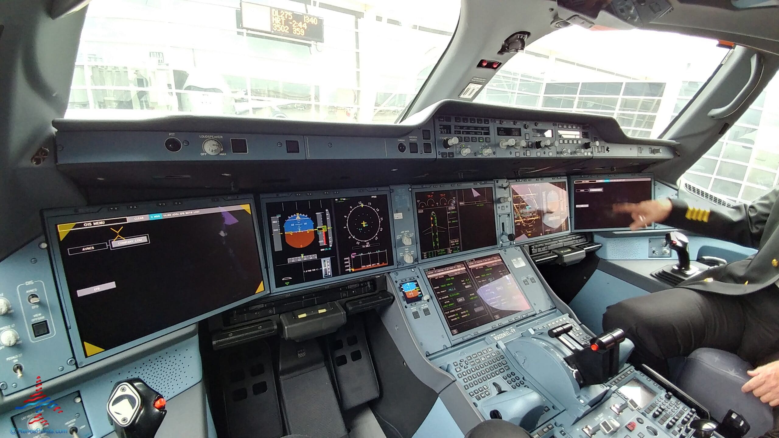 the cockpit of an airplane