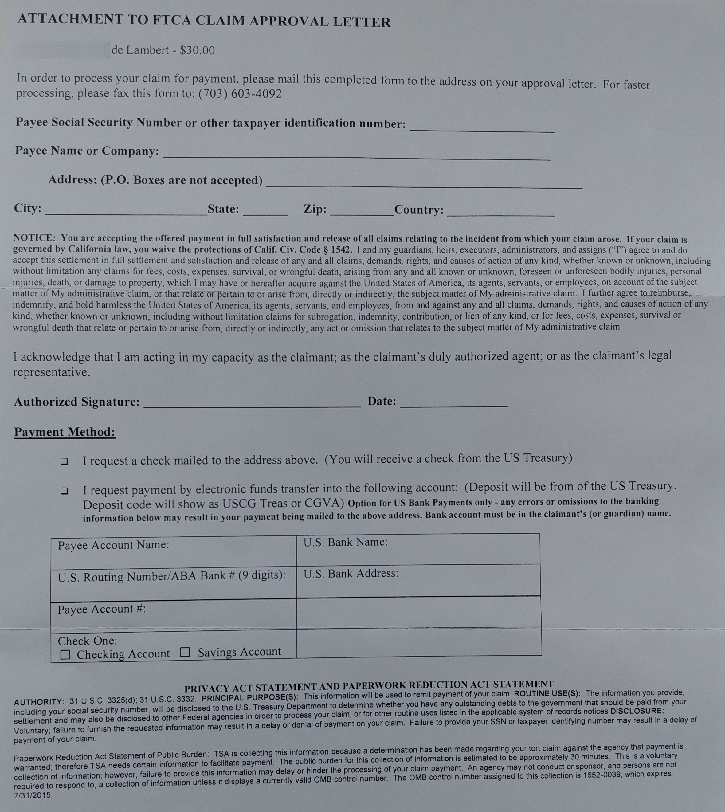 Update (and SHOCKER): The TSA is, at long last, paying me for my bag they destroyed (from my May’17 flight)!