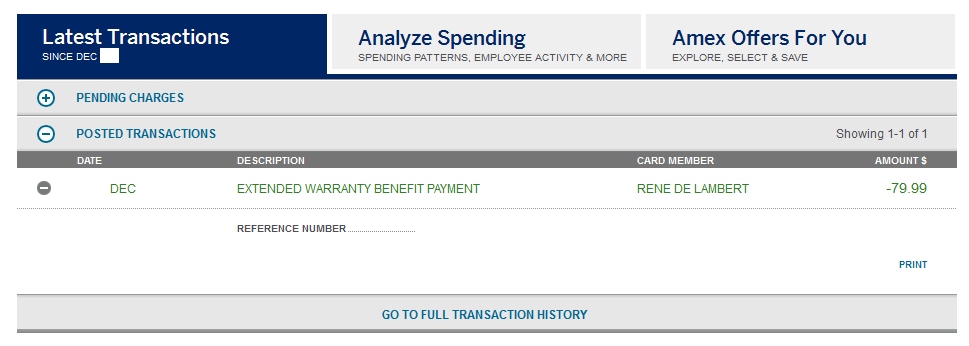 THIS is why I always buy “stuff” with my Amex card – the extended Warranty perk is just amazing!