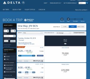 a screenshot of a flight schedule