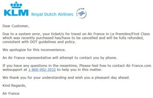 a email with blue text