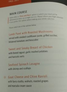 a menu of a restaurant