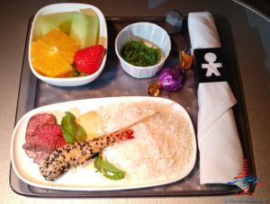 a tray with food on it