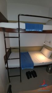 a bunk bed with a ladder