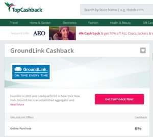 a screenshot of a cashback