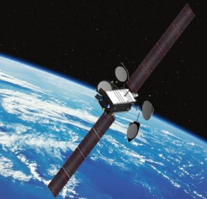 a satellite in space above earth