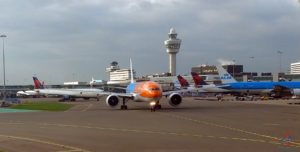 an airplane on the runway