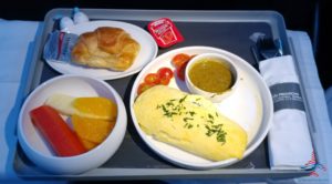 a tray with food on it