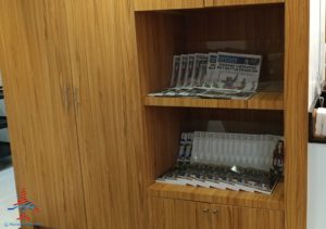 shelves in a wooden shelf