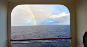 a rainbow over the ocean