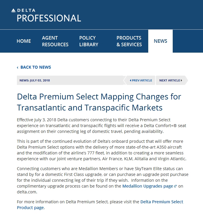 MASSIVE Downgrade to Delta Premium Select Perks – No more “free” domestic 1st class seats (and more) – #KeepDescending #Delta!