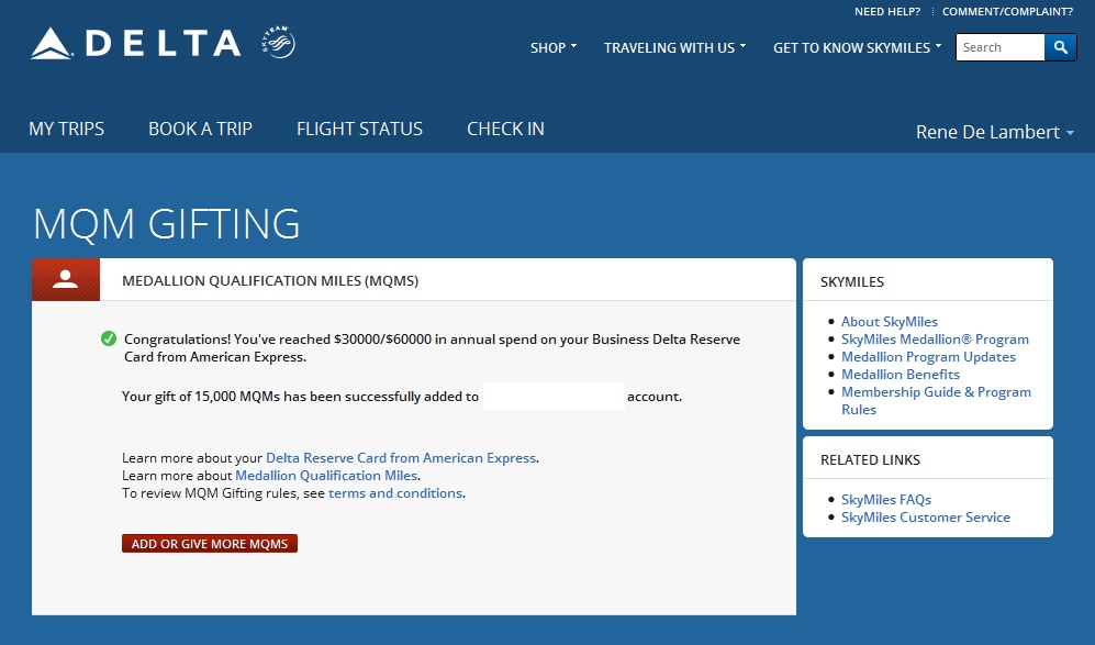 Rookie Sunday: How to gift Delta MQMs (elite points) to someone else. Can I gift new card bonus MQMs? What cards qualify?