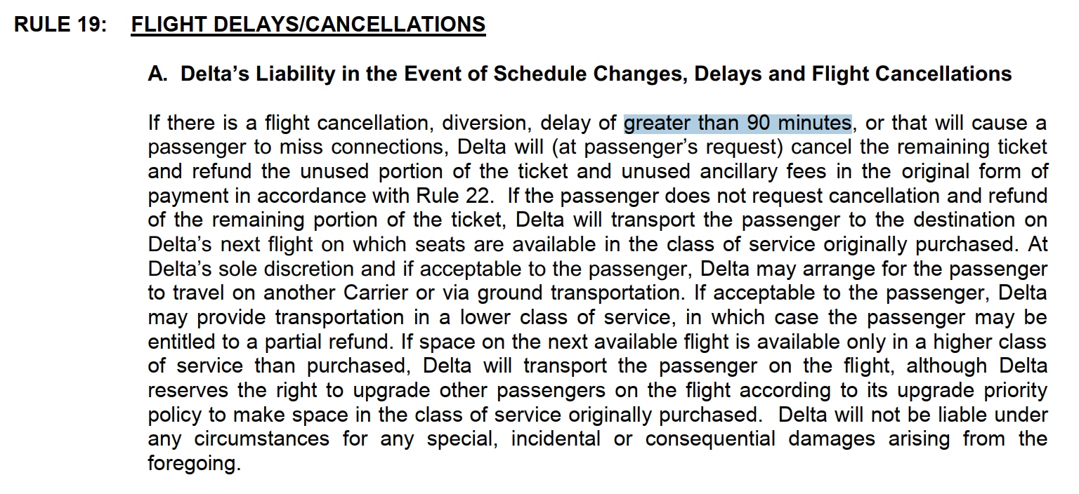 Delta removes link to 1 hour “Schedule Change” rules – Just what allows “free” Delta ticket changes or cancellation?