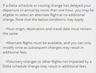 Delta removes link to 1 hour “Schedule Change” rules – Just what allows “free” Delta ticket changes or cancellation?