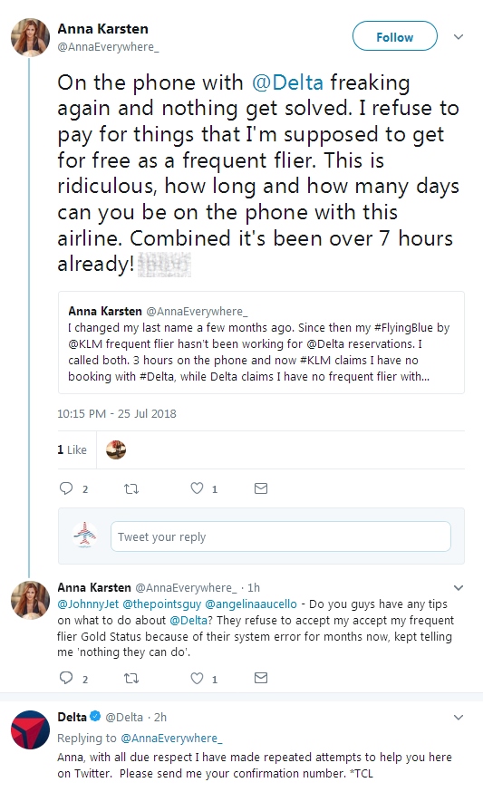 Rookie Sunday: Does griping on (Twitter / Facebook / etc. ) to Delta help? What about a RANT? What is the best way to get help with whatever!