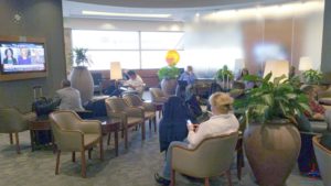 a group of people sitting in a room