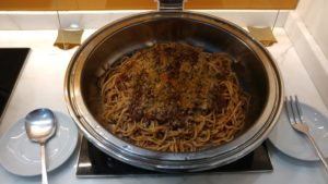 a bowl of food on a stove