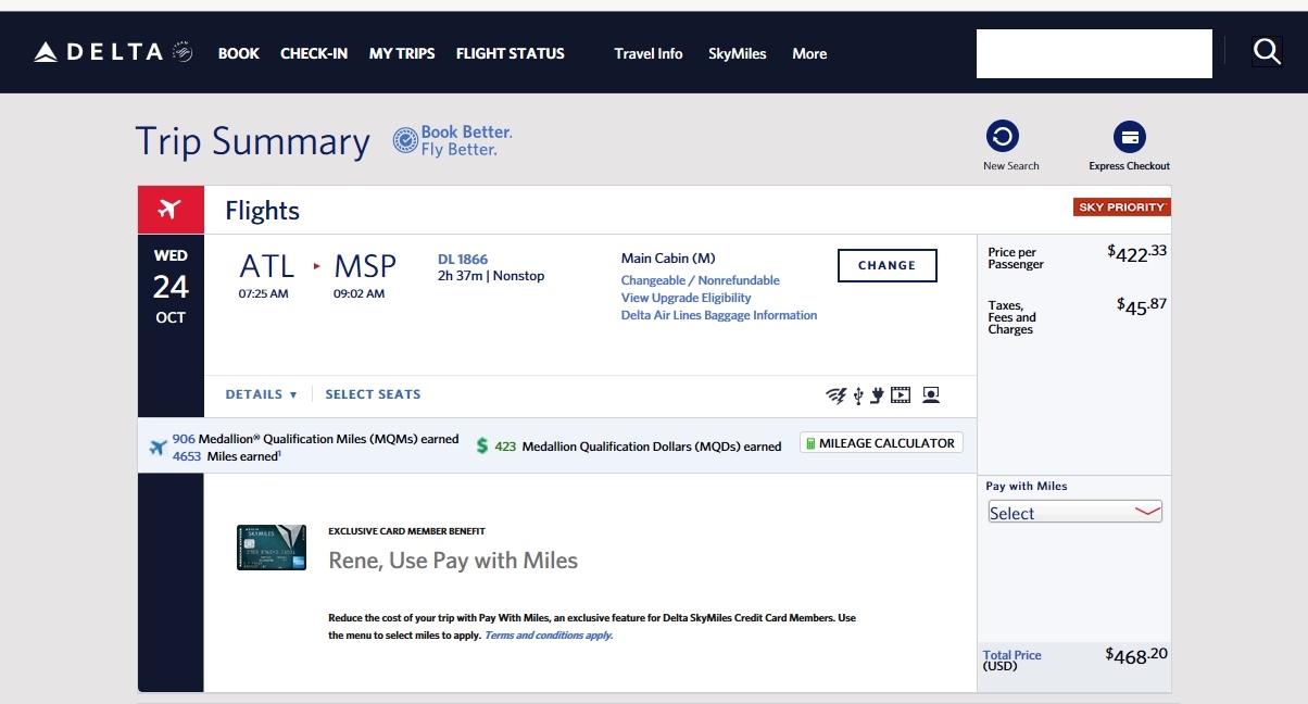 NO – Delta is not (mostly) hiding MQMs MQDs & SkyMiles earned when booking on Delta .com – why do you ask?