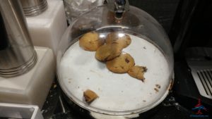 a cookie in a glass container