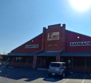 a building with a parking lot