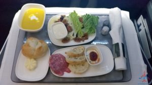 a tray with food on it