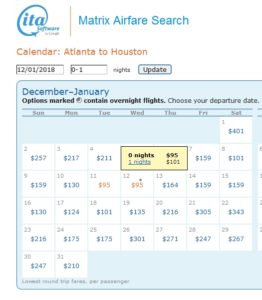 a screenshot of a flight search