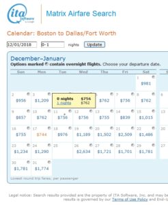 a screenshot of a flight schedule