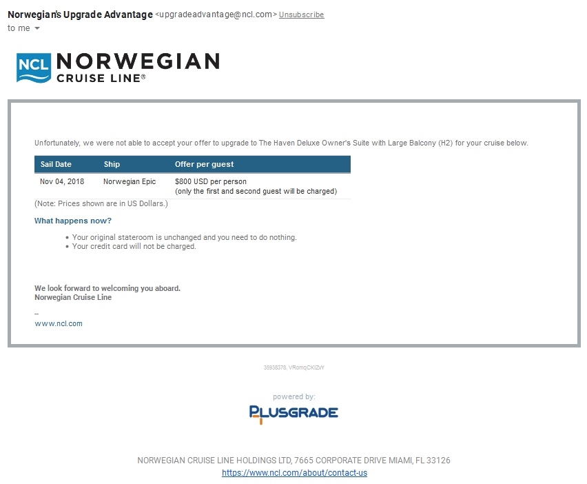 What Delta could learn from Norwegian Cruise Lines in bidding for cabin / seat upgrades!