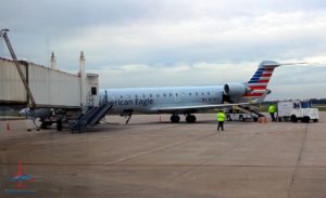 an airplane parked on the tarmac