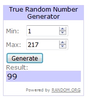 a screenshot of a random number generator