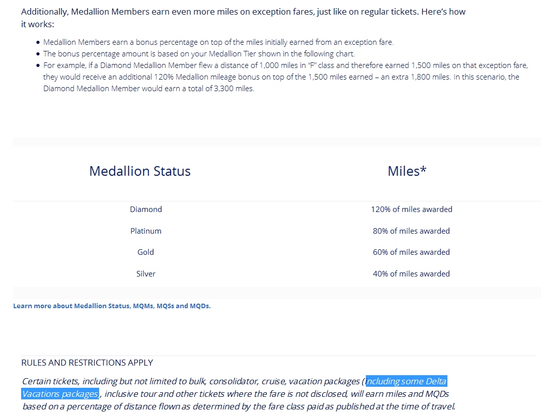 Do Delta Vacations Tickets (and packages) Still Earn Full Points (SkyMiles, MQMs & MQDs)? Well, mostly…