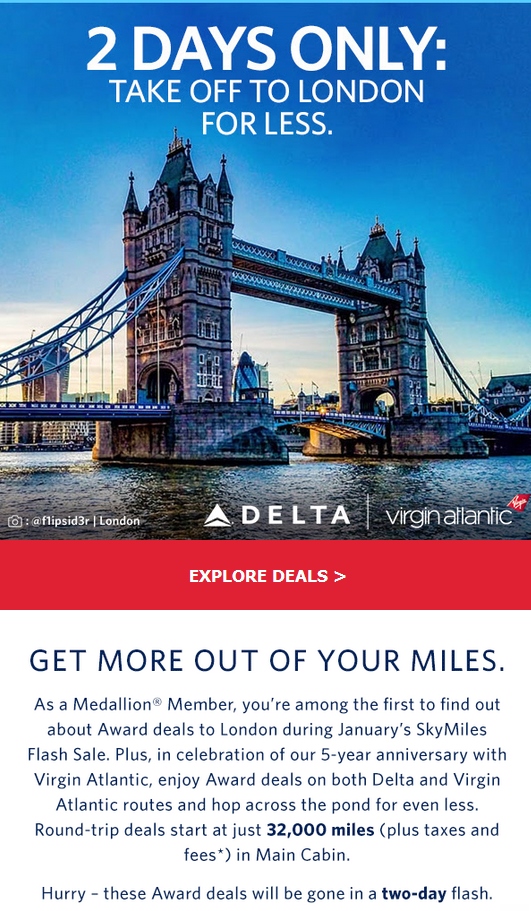 Don’t HURRY! January 2019 Delta SkyMiles “Flash Sale” is – meh (at best). #Skypennies at it’s finest sad to say.