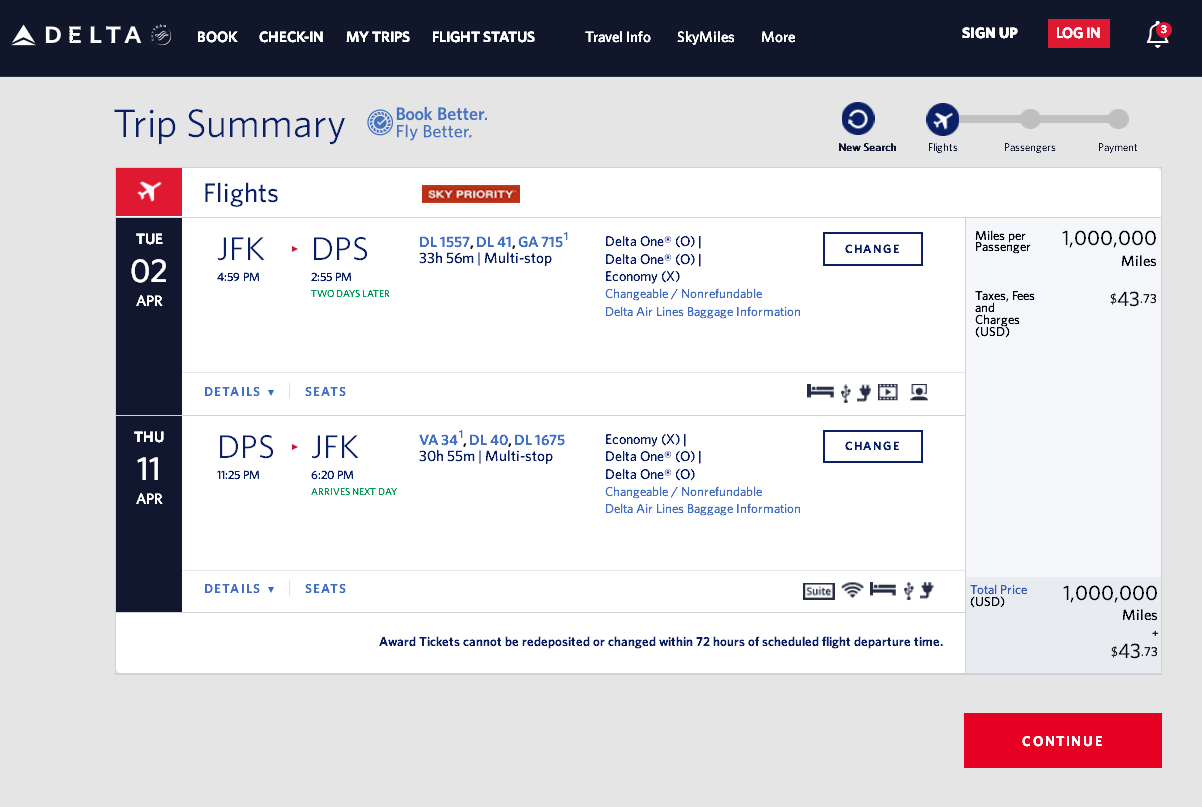 DISGUSTING: 1 Million+ Delta SkyMiles Awards LIVE, 105,000 One-Way SkyMiles Penalty & more!