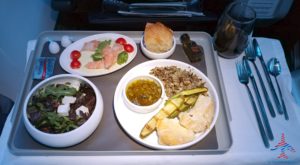 a tray of food on a table