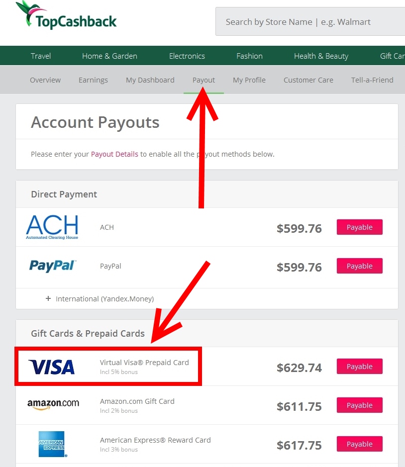 Rookie Wednesday: The Mega Value of a Visa Debit Gift Cards Payout From TopCashBack