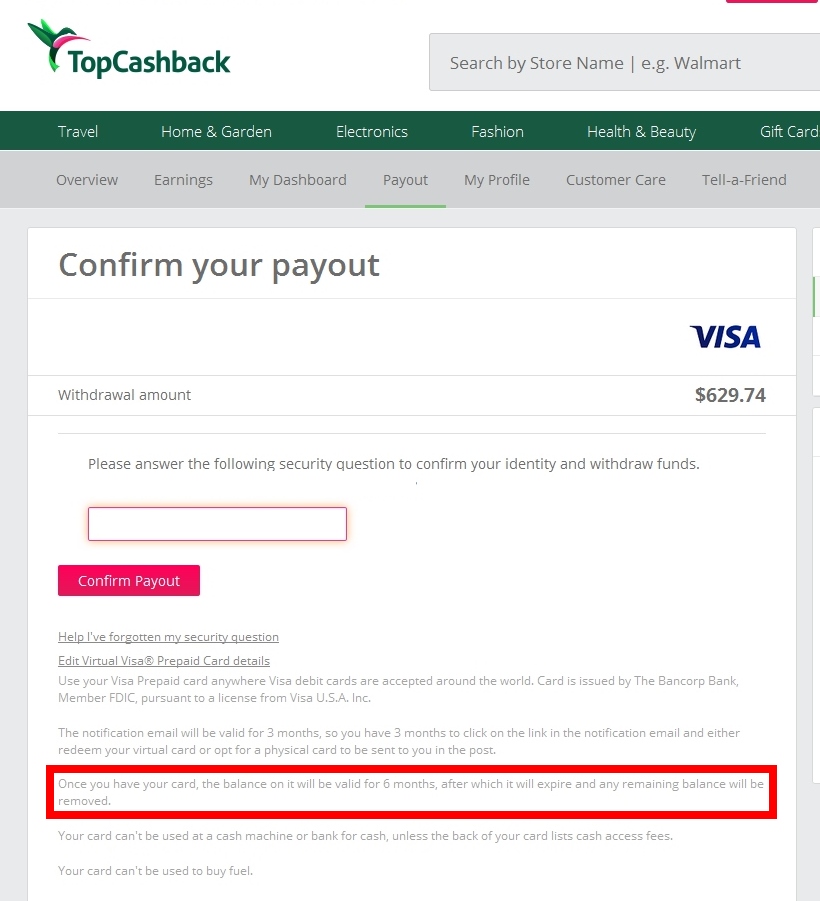 Rookie Wednesday: The Mega Value of a Visa Debit Gift Cards Payout From TopCashBack