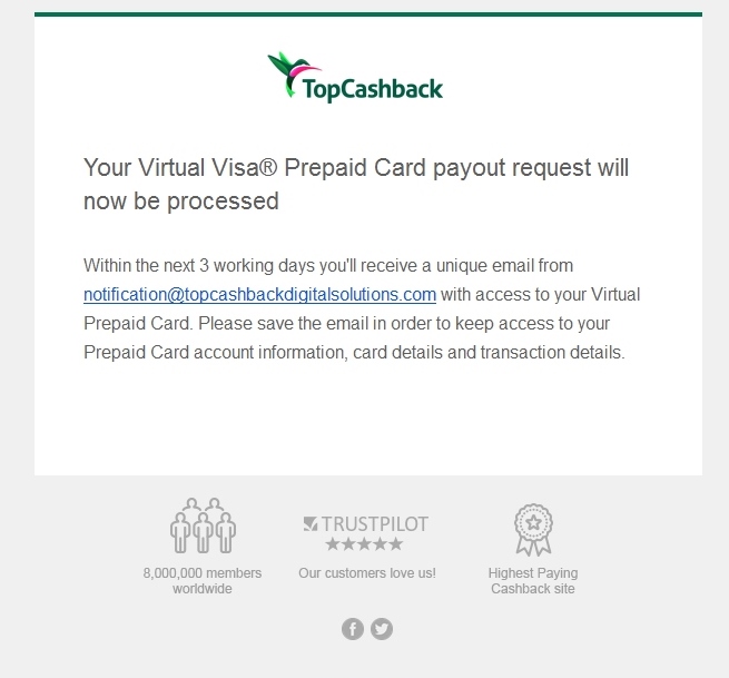 Rookie Wednesday: The Mega Value of a Visa Debit Gift Cards Payout From TopCashBack