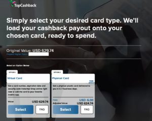 a screenshot of a cashback