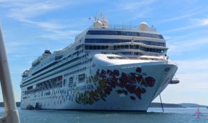 a cruise ship in the water