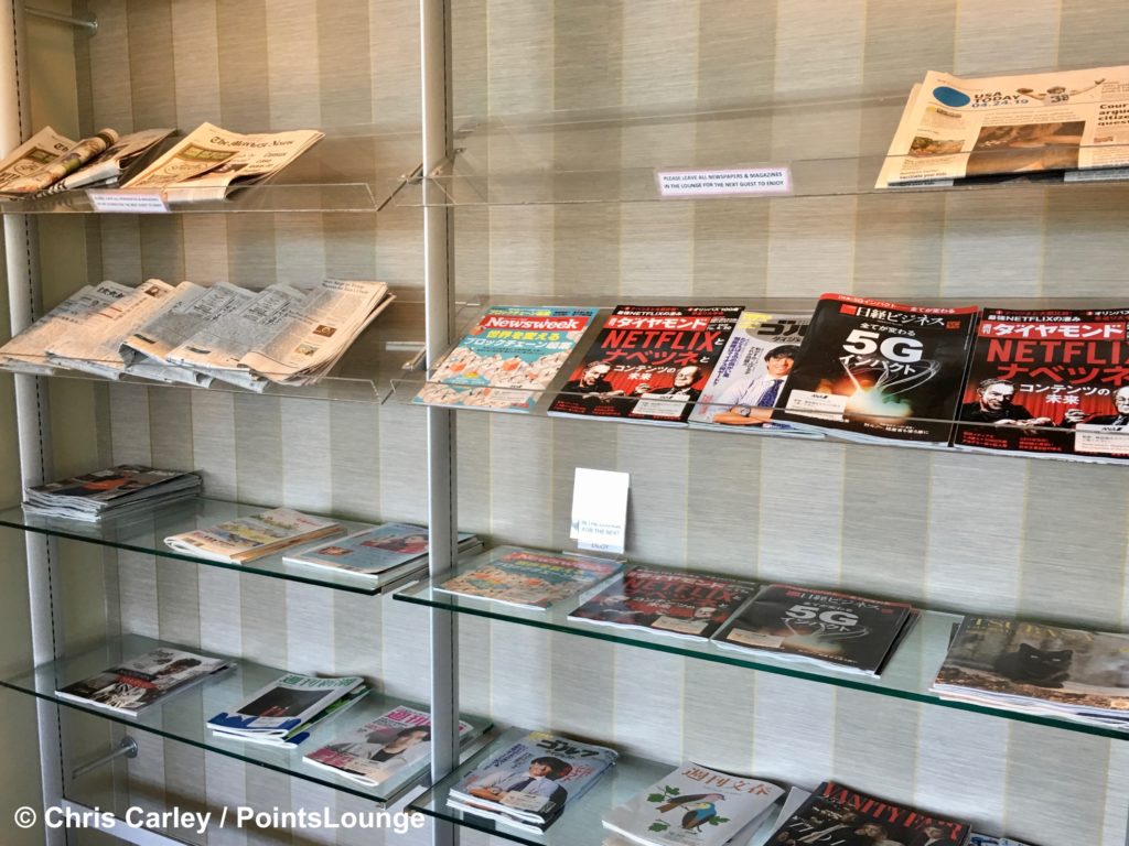 Newspapers and magazines are seen inside The CLUB at SJC airport lounge at Norman Y. Mineta San Jose International Airport in San Jose, California.