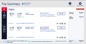 Delta Basic Economy Mileage Run: Boston (BOS) to London Heathrow (LHR)