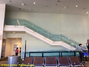 Entrances to The CLUB at SJC airport lounge are seen from gate 15 at Norman Y. Mineta San Jose International Airport in San Jose, California.